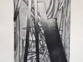 Yago, Three-dimensional drawing and surface fragments, 1999, engraving on paper, 50×70, 214